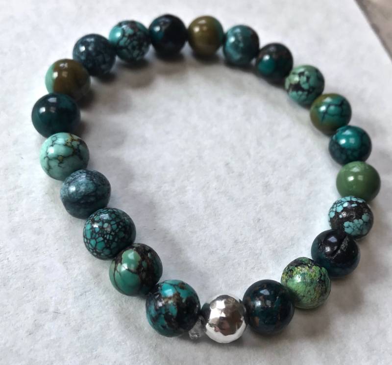 Antiker Türkis Und Sterling Silber Armband von Adyllic