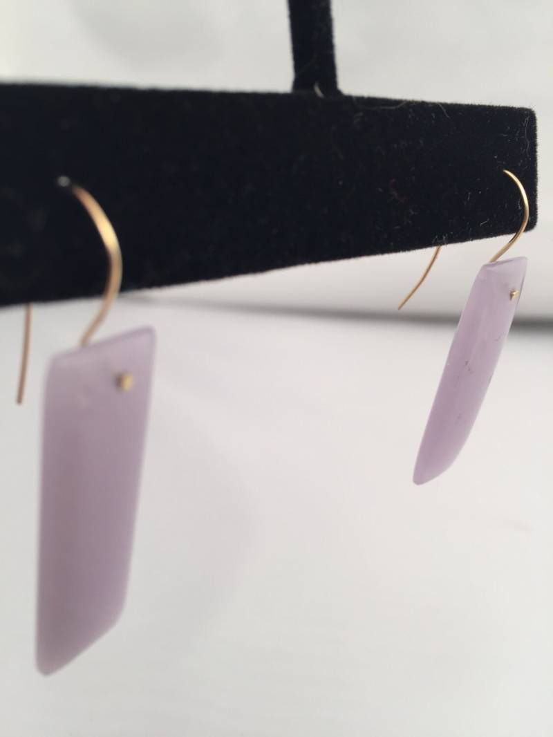 Lavendel Chalcedon Und 14K Ohrringe von Adyllic