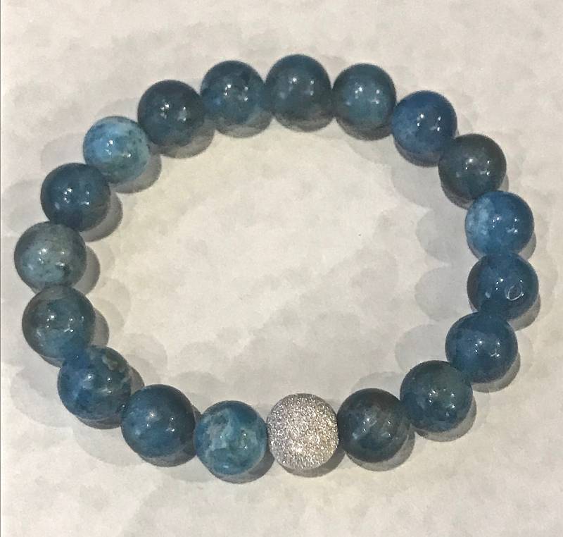 Pfau Apatit Und Stardust Sterling Silber Armband von Adyllic