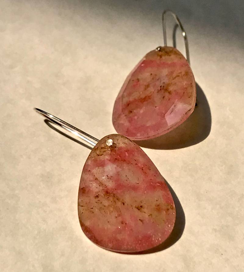Rhodochrosit Und Sterling Silber Ohrringe von Adyllic