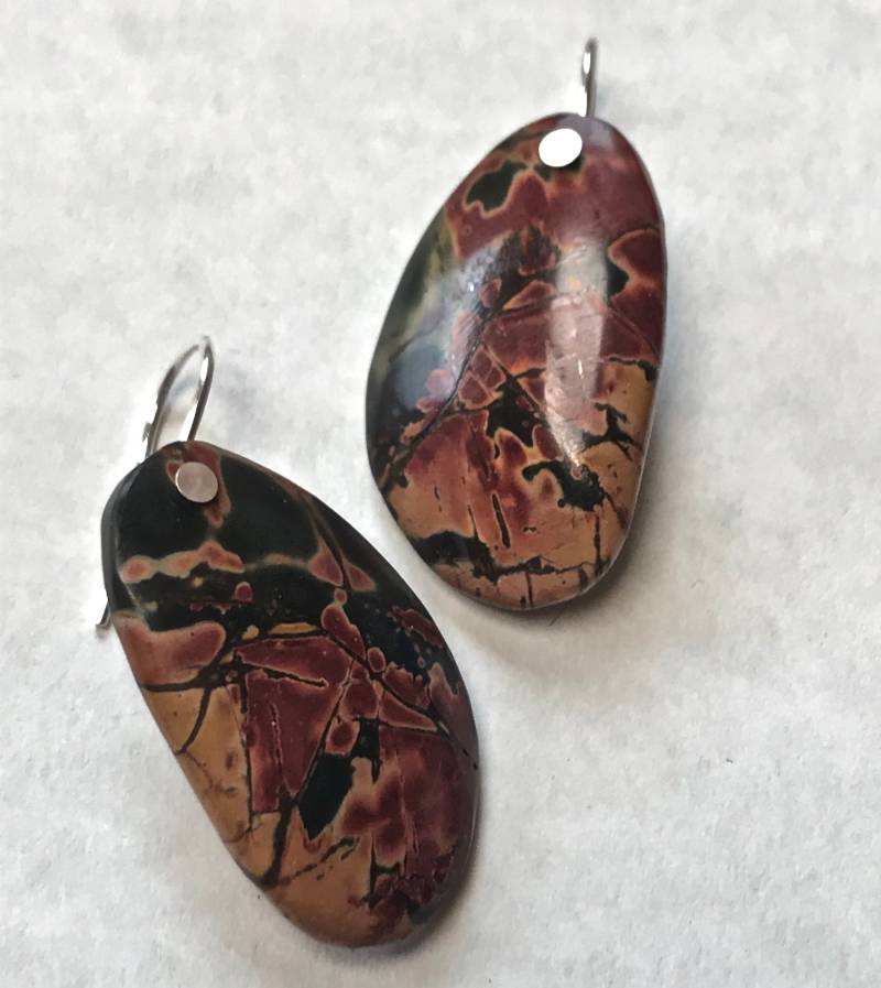 Roter Creek Jaspis & Sterling Silber Ohrringe von Adyllic
