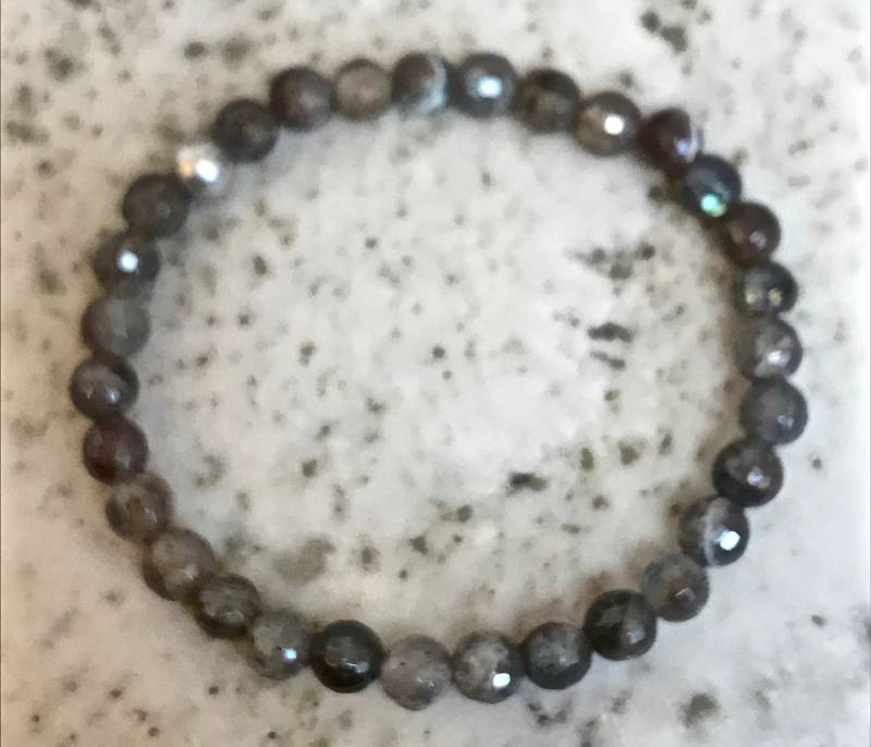 Roter Labradorit Und Sterling Silber Armband von Adyllic