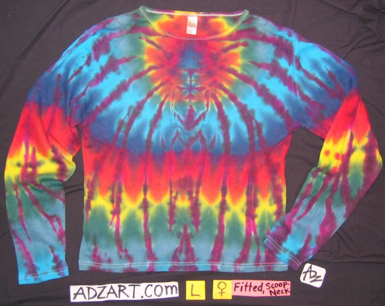Damen Ausgestattet Große "Spider" Im Spektrum, Langarm, Tie-Dye Original Damen Ausgestattet Große "Spider" Im Spektrum, Langarm, Tie-Dye Original von AdzArt