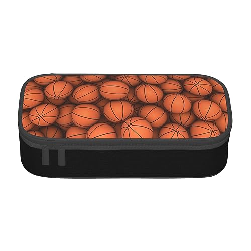 AeRko Federmäppchen mit Basketball-Aufdruck, große Kapazität, Stiftebox, multifunktionales Stifteetui, tragbare Make-up-Tasche, Geldbörse (Farbe: C) von AeRko