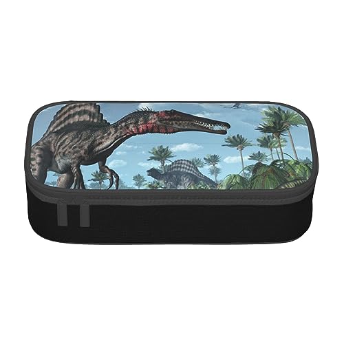 AeRko Federmäppchen mit Dinosaurier-Druck, modisch, große Kapazität, Stiftebox, multifunktionale Stifttasche, tragbare Make-up-Tasche, Geldbörse (Farbe: B) von AeRko