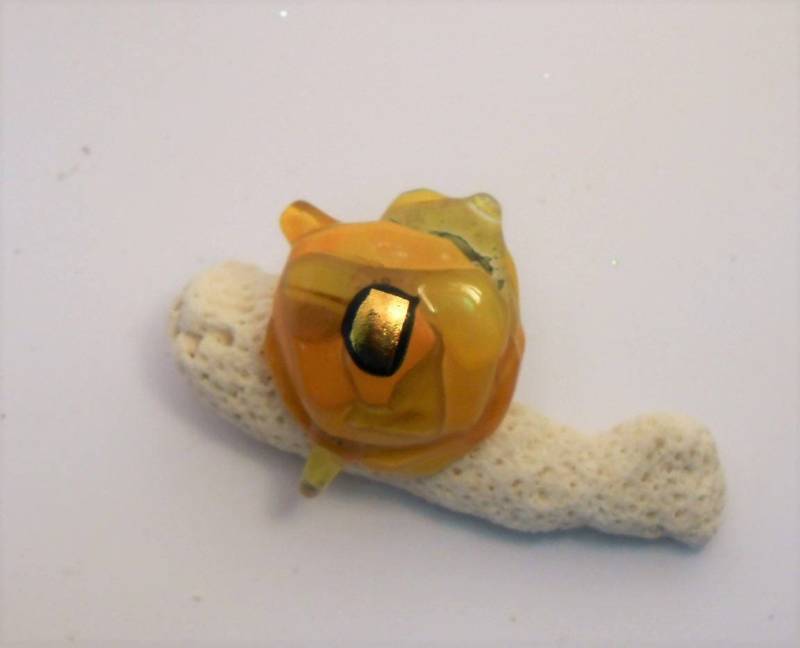 Gelber, Ockerfarbener, Brauner Und Goldener Blumenförmiger Ring Aus Fusingglas Auf Bronzebasis Gelber, Ockerfarbener, Brauner Und Goldener Blumenförmiger Ring Aus Fusingglas Auf Bronzebasis von AecreationFR