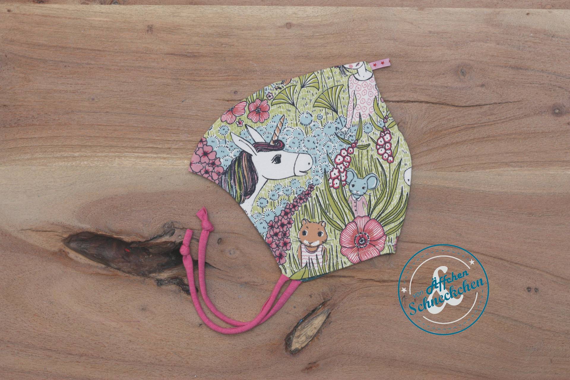 Wendezipfelmütze - Zipfelmütze Mütze Ku 33-55 Wendemütze Übergangsmütze Einhorn von AeffchenSchneckchen