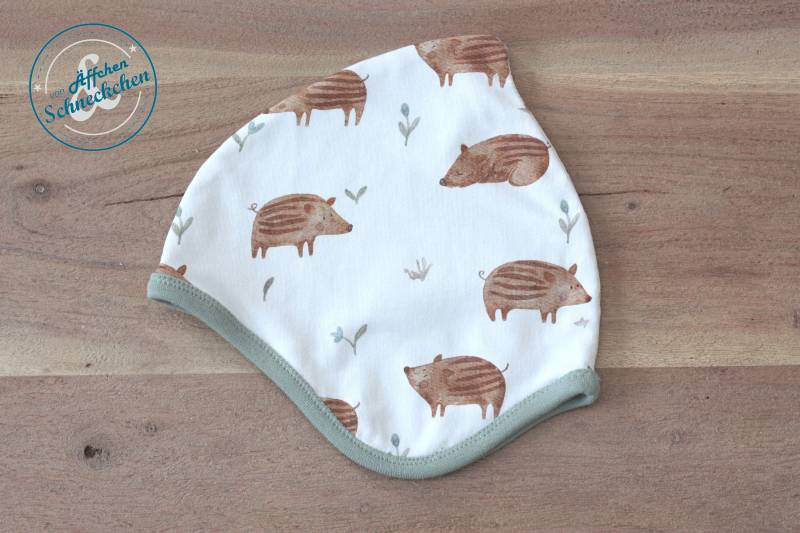 Wendezipfelmütze - Zipfelmütze Mütze Ku 34-56 Übergangsmütze Wildschweine Hej Hanni von AeffchenSchneckchen