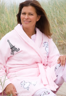 Fifi in Paris / Dames badjas Aegean Apparel - One Size Kort von Aegean Apparel