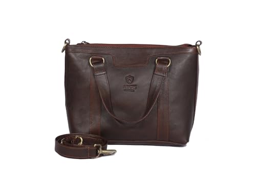 Aegis leather Damen Echtleder Tote Bag - Braun Schultertasche Handtasche Geldbörse für Arbeit, Reisen & Alltag Aegis leather Damen Echtleder Tote Bag - Braun Schultertasche Handtasche Geldbörse für Arbeit, Reisen & Alltag von Aegis leather