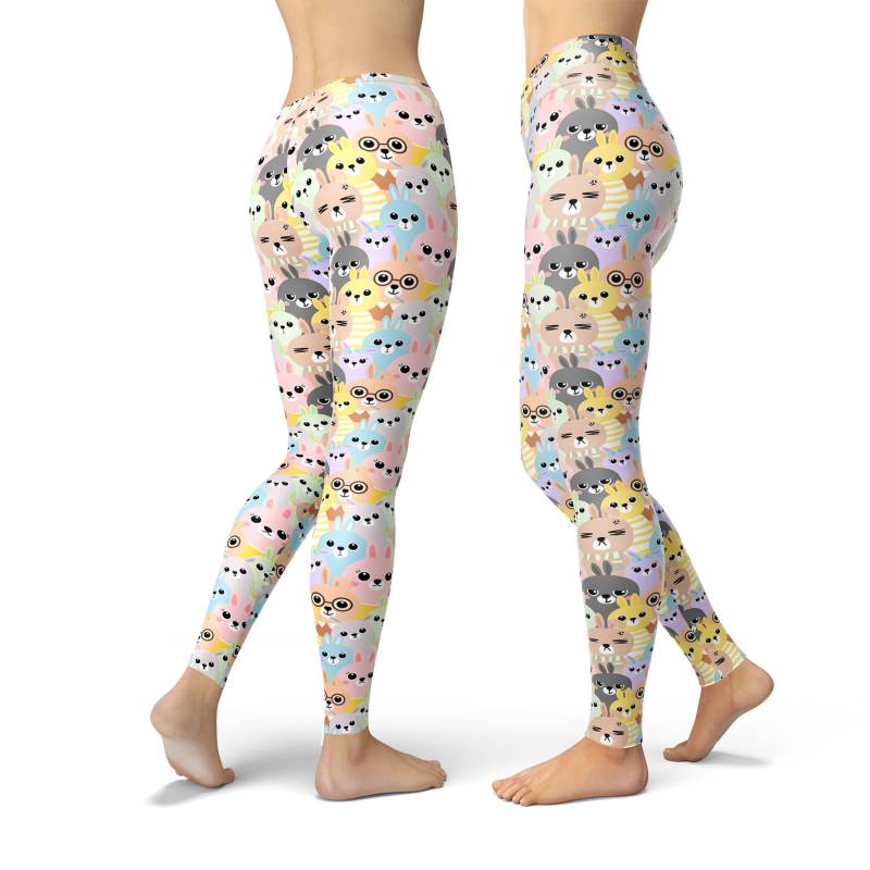 Bunte Häschen Leggings Oster Yoga Hose, Bedruckte Sporthose von AegisFox
