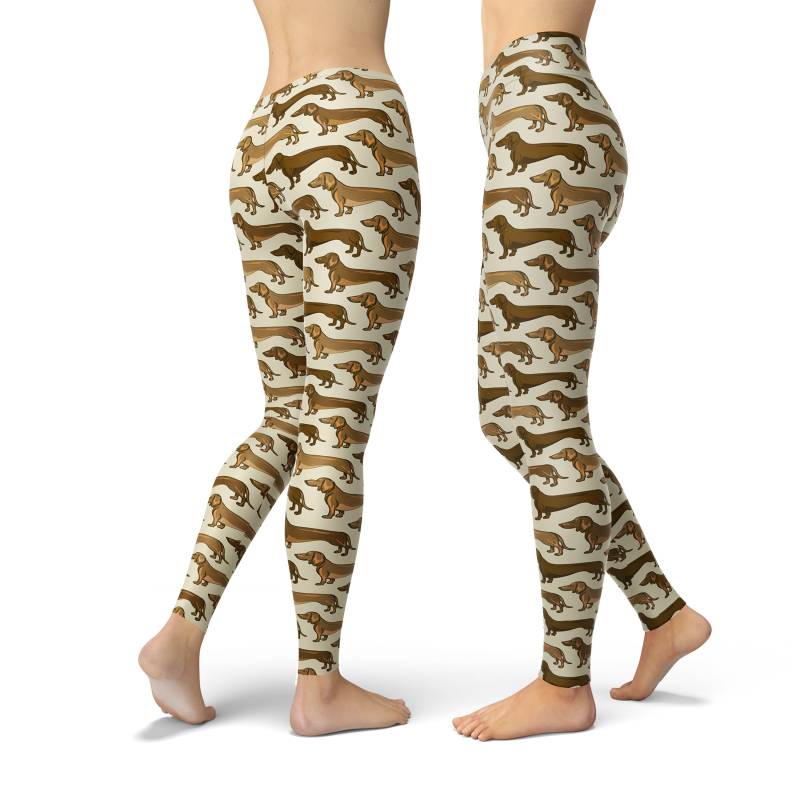 Dackel Print Yoga Leggings Hohe Taille Trainingshose von AegisFox
