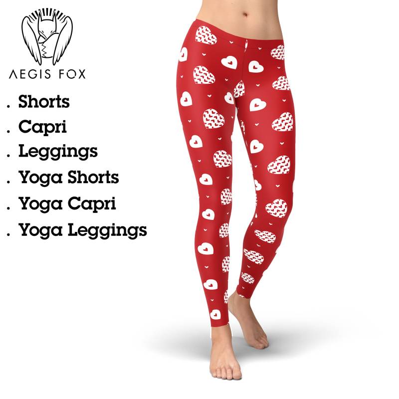 Herz Print Leggings Valentinstag Activewear von AegisFox