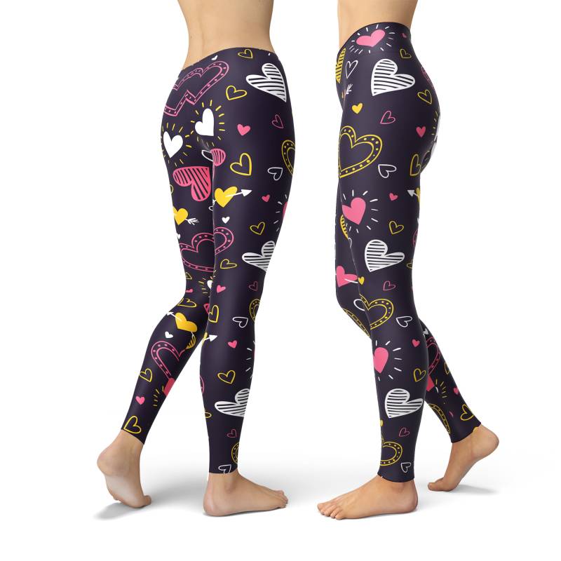Herz Print Valentinstag Leggings Athleisure Trainingshose von AegisFox