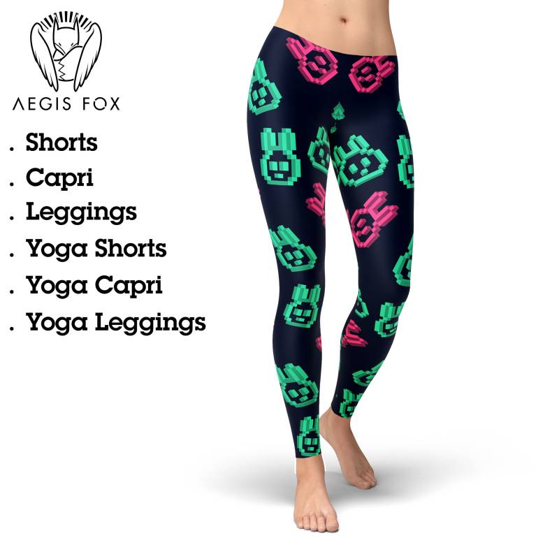 Kaninchen Pixel Art Leggings Oster Yoga Hose von AegisFox