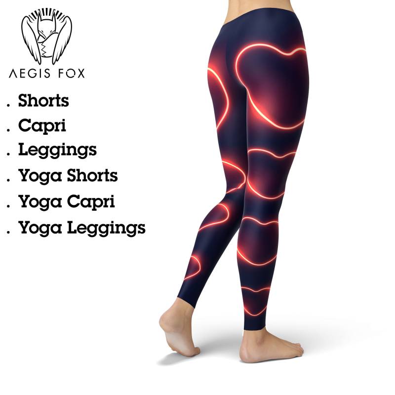Neon Herz Leggings Valentinstag Activewear von AegisFox