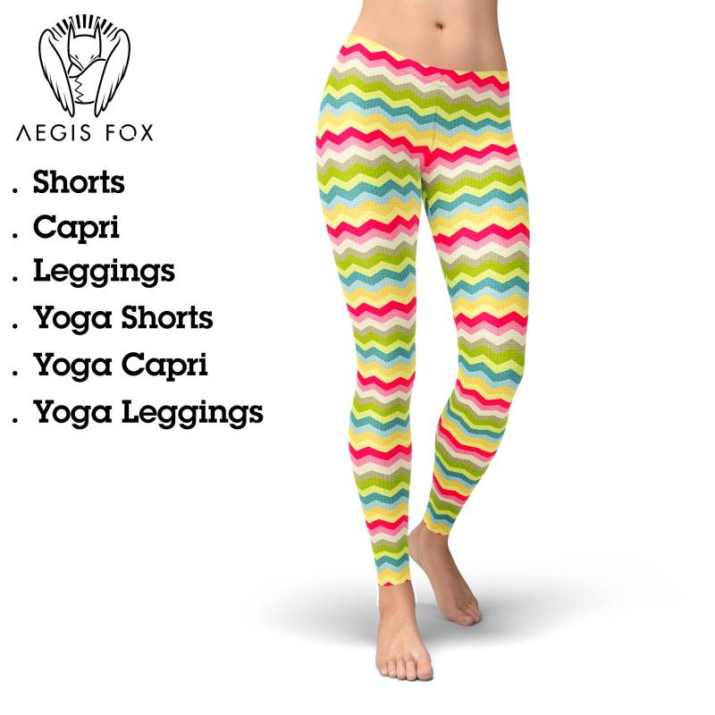 Osterei Chevron Leggings Gedruckte Yoga-Hose von AegisFox