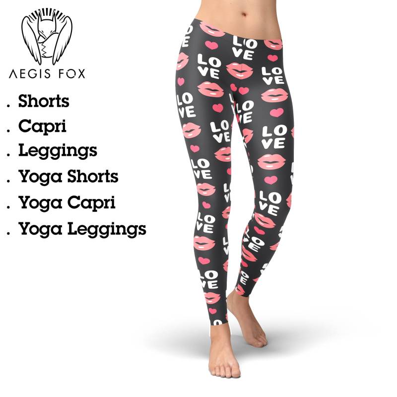Pink Lippen Valentinstag Leggings Aktive Yoga Hose von AegisFox