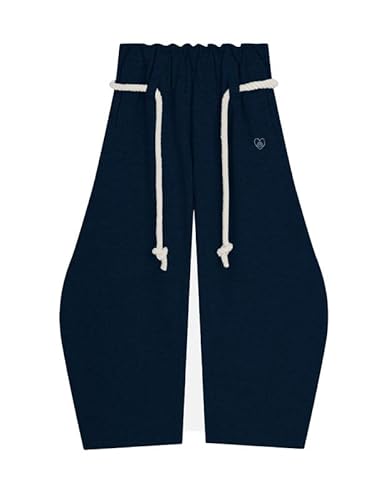Aelfric Eden Jogginghose Herren Baggy Sporthose Damen Basic Barrel Hose Weites Bein Unisex Freizeithose Modern Sweatpants Casual Pants Y2K Trouser Bottoms Streetwear Marineblau, S von Aelfric Eden