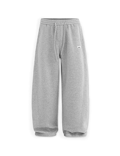 Aelfric Eden Baggy Jogginghose Herren Basic Sporthose Damen Lang Sweatpants Weites Bein Unisex Trainingshose mit Taschen Bequeme Freizeithose Streetwear High Waist Lockere Hose Grau, S von Aelfric Eden