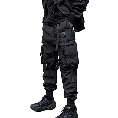 Aelfric Eden Herren Hosen Jogger Freizeithose Streetwear Lange Hip Hop Cargo Hose Sweatpants mit Taschen Schwarz 34-37 von Aelfric Eden