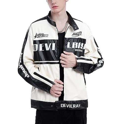 Aelfric Eden Herren Oldschool College Jacke Baseballjacke Damen Y2K Streetwear Vintage Racing Jacket Patchwork von Aelfric Eden