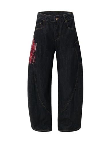 Aelfric Eden Super Baggy Jeans Herren Barrel Denim Hosen Damen Weites Bein Jeanshose Unisex Cargo Jeans mit Kariert Tasche Vintage Pants Y2K Schwarz, 32 Aelfric Eden Super Baggy Jeans Herren Barrel Denim Hosen Damen Weites Bein Jeanshose Unisex Cargo Jeans mit Kariert Tasche Vintage Pants Y2K Schwarz, 32 von Aelfric Eden