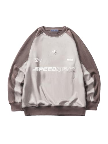 Aelfric Eden Sweatshirt Herren Oversized Pullover Rundhals Sweat Langarm Raglan Langarmshirt Herbst Winter Pulli ohne Kapuze Vintage Oberteile Loose Fit Kaki S von Aelfric Eden