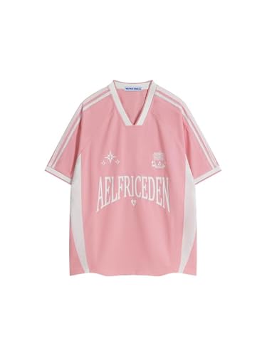 Aelfric Eden T-Shirt für Herren Oversized Jersey Sommer Tshirt Kurzarm Baggy Trikot Vintage Casual Tops Fußball Oberteile Streetwear Y2K Sports Rosa M Aelfric Eden T-Shirt für Herren Oversized Jersey Sommer Tshirt Kurzarm Baggy Trikot Vintage Casual Tops Fußball Oberteile Streetwear Y2K Sports Rosa M von Aelfric Eden