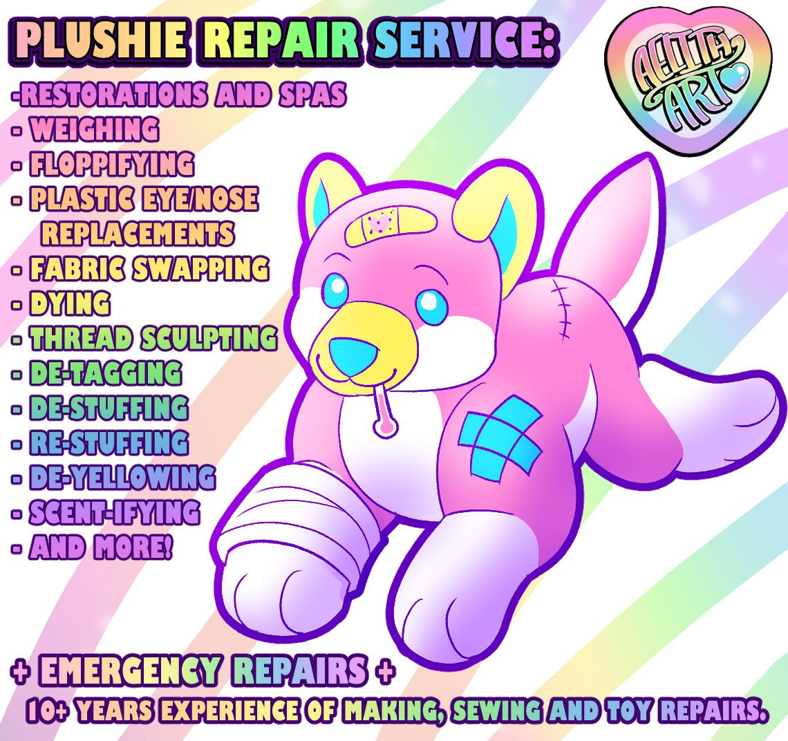 Plüschtier Reparatur/Anpassung, Austausch Von Teilen, Reinigung, De-Tagging, Färben Und Vieles Mehr von AelithArt