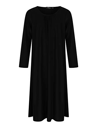 Aelstores Abaya Maxikleid für Mädchen, langärmelig, für Schuluniform, Urlaub, islamisches Jilbab, Alter 5–14 Jahre, Schwarz Gr. 7-8 Jahre, Schwarz von Aelstores