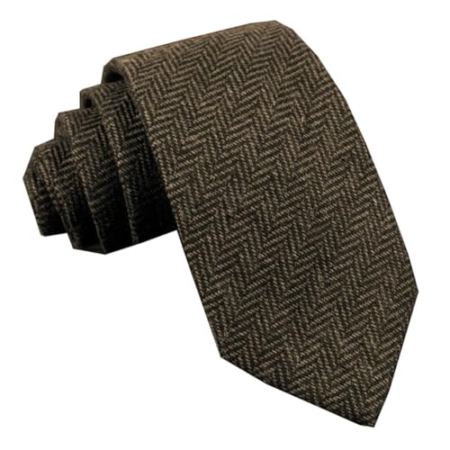 AeoTeokey Herren Anzug Krawatte Tweed Wolle Halstuch Herringbone Gewebte Halsbekleidung Schal Braun von AeoTeokey