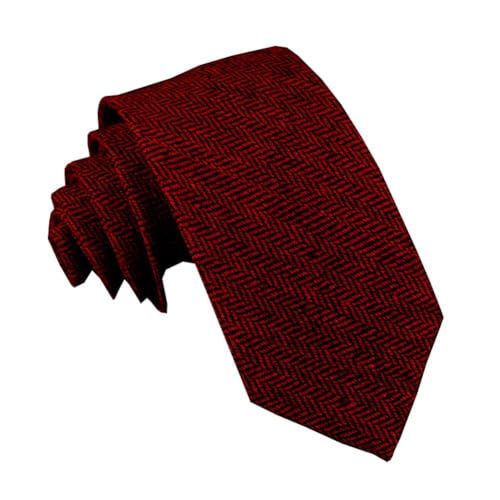 AeoTeokey Herren Anzug Krawatte Tweed Wolle Halstuch Herringbone Gewebte Halsbekleidung Schal Burgundisch von AeoTeokey