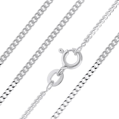 Aeon Jewellery 925 Sterling Silber Kette - 1 mm Diamantschliff Gliederkette I Größen 40-76 cm I Silber Kette Für Stufenlooks, Geschenke oder Anhänger-Ersatz I Mit Poliertuch & Etui von Aeon