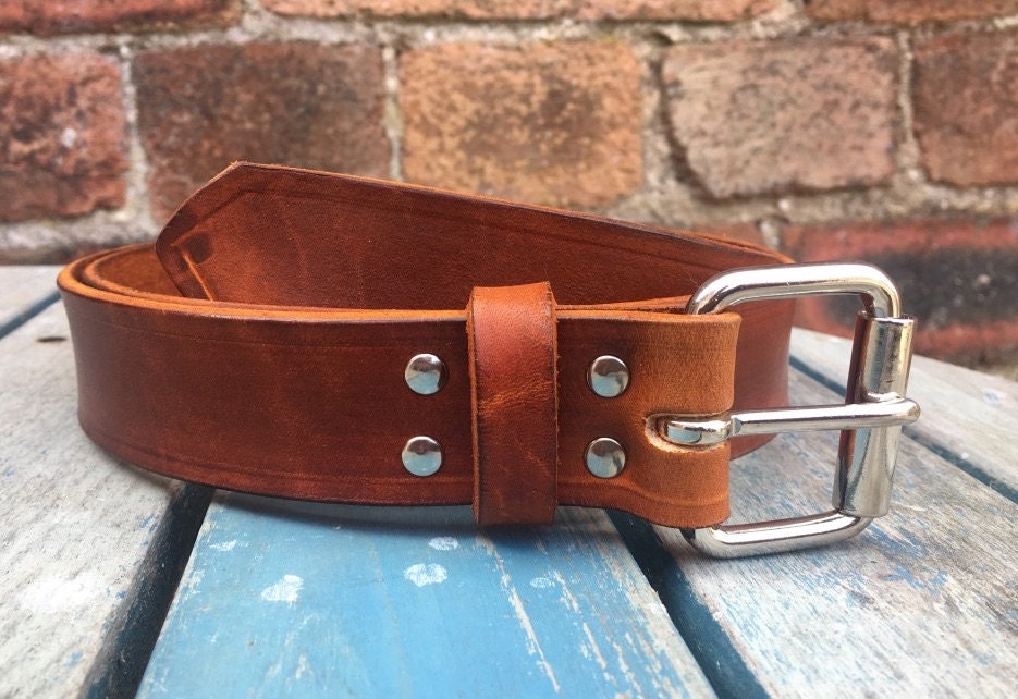 Natürlicher Veganer Ledergürtel Aus 100% Echtem Leder, 50 Mm Breit, 3, 5-4 Dickes Vollnarbenleder, Handgefertigt in Einer Auswahl An Farben Und von AeonLeather
