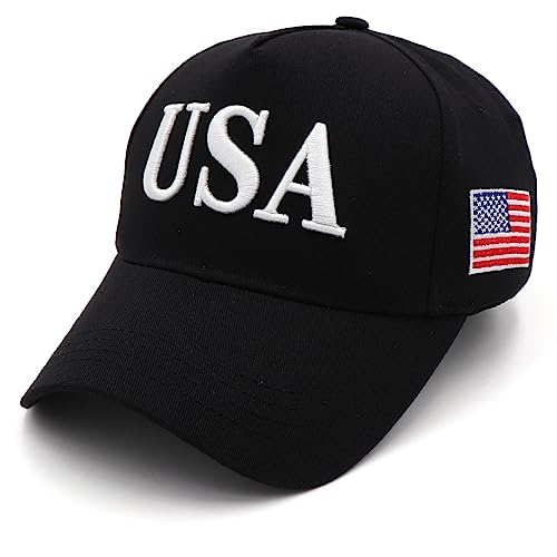 Trump 2024 Mütze 45-47 MAGA Hat Make America Great Again Donald Trump Stickerei, Slogan mit USA-Flagge, verstellbare Baseballkappe, Einheitsgröße-M von Aeonda
