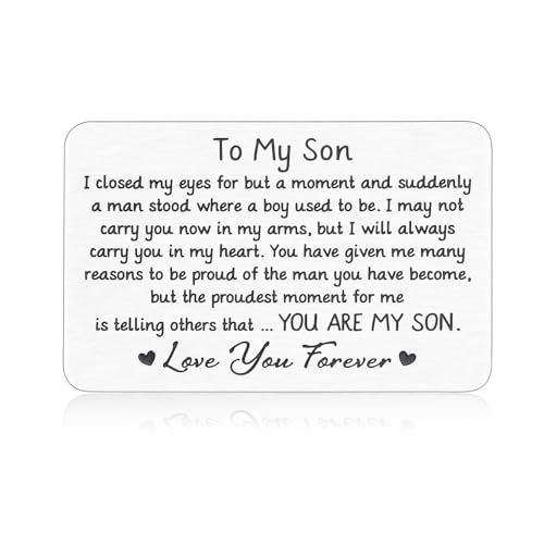 Son Gifts from Mom Dad To My Son Wallet Card Stocking Stuffers for Boys Xmas Christmas Gift for Adult Son Grown Son 16th 18th Birthday Gift for Adult Son Son Step Son Valentines Gift for Godson Son in von Aeonovs