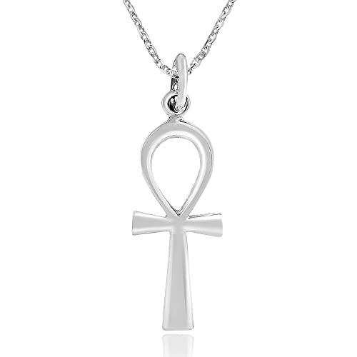 AeraVida Eternity Egyptian ANKH Cross .925 Sterling Silber Anhänger Halskette von AeraVida