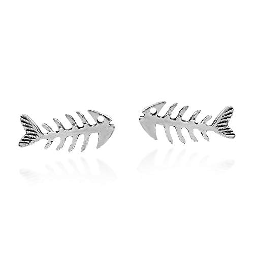 AeraVida Everyday Funky Charming Fischgräten-Ohrstecker aus 925er Sterlingsilber | Ohrstecker aus Sterlingsilber für Frauen | Fischgräten-Ohrstecker | Ohrstecker von AeraVida