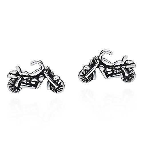 Mini-Motorrad-Ohrstecker aus 925er Sterlingsilber, Metall von AeraVida