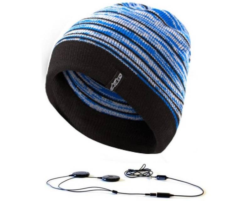 Aerial7 Beanie Winter Mütze mit Kopfhörer Sport Beanie Blau Headset 3,5mm Klinke Stereo integriertes Mikrofon von Aerial7