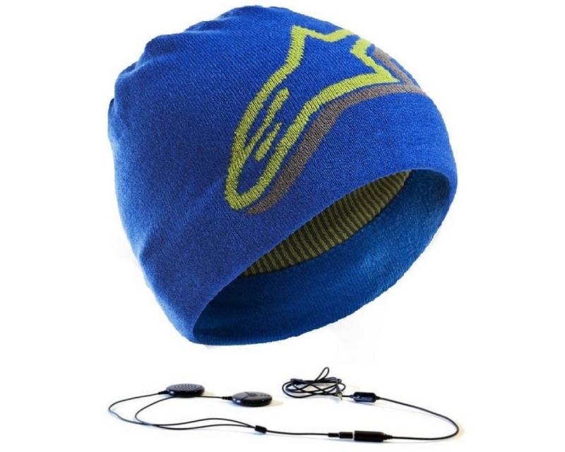 Aerial7 Beanie Winter Mütze mit Kopfhörer Sport Beanie Blue Headset 3,5mm Klinke Stereo integriertes Mikrofon von Aerial7