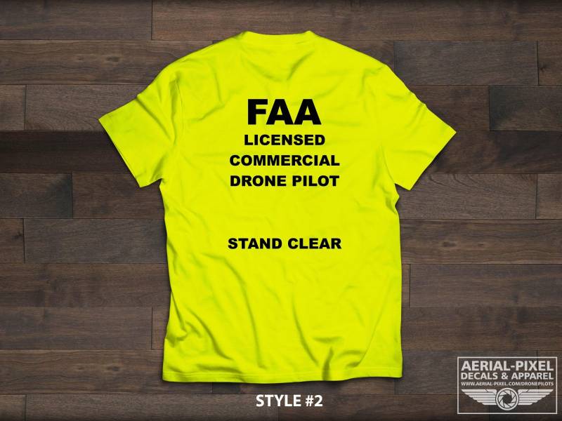 Hi-Visibility Safety T-Shirt Für Faa Registrierte Drohnenpiloten von AerialPixel