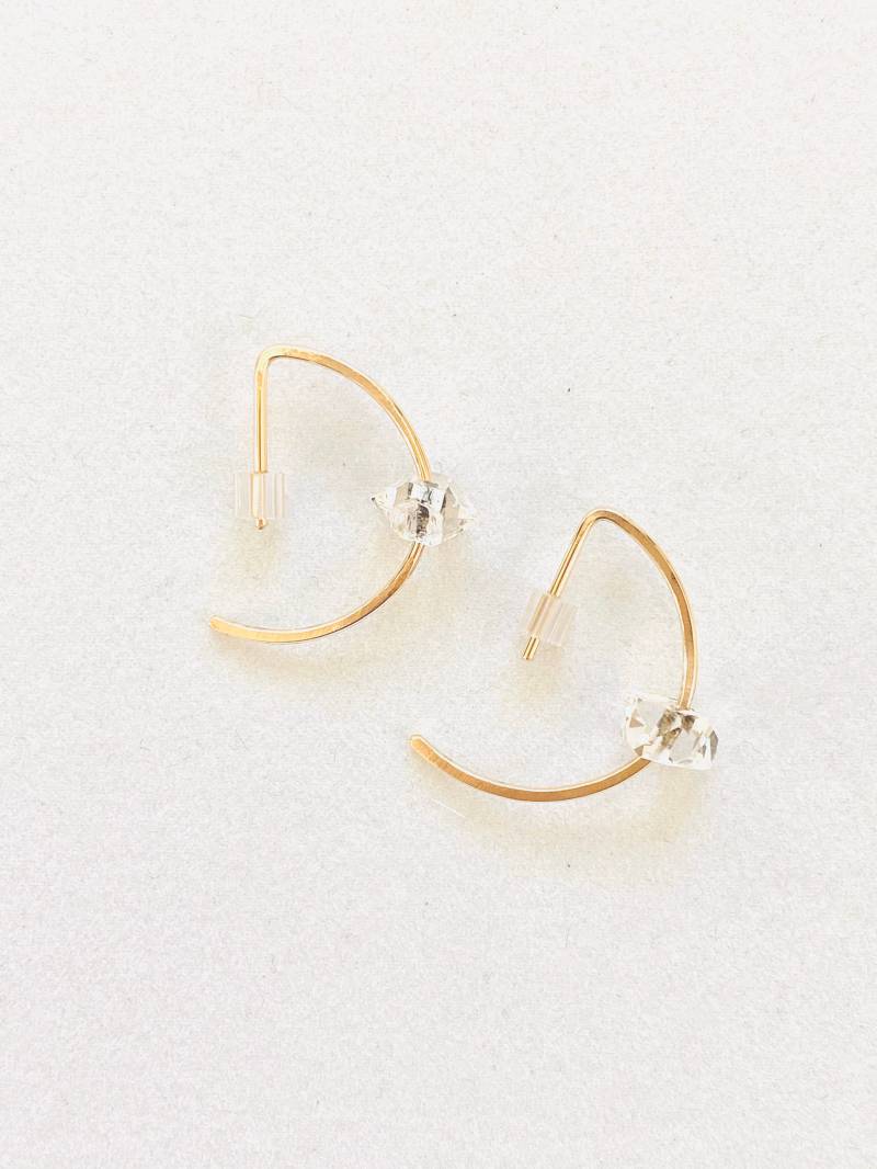 Herkimer Diamant Threader Creolen 14Kt Gold Filled Ohrhänger von AerlumeJewelry