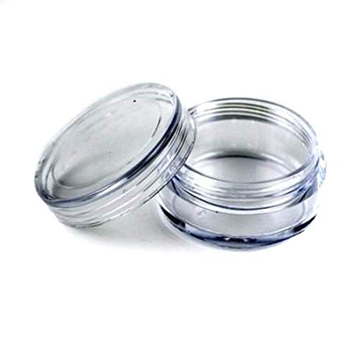 Aeromdale 50pcs New Leere Clear Plastic Cosmetic Containers 3g Size Pot Jars Eye Shadow Container Lot Size: Diameter 31mm Height: 16.5 mm 0.6 inch von Aeromdale