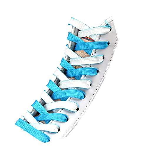 Aeromdale Zweifarbige Flache Schnürsenkel Turnschuhe Canvas Schnürsenkel Kreative Schnürsenkel Sportschnürsenkel Unisex 8mm Schuhe Saiten für Kinder Erwachsene - C - 100cm von Aeromdale