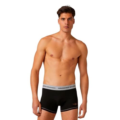 Aeronautica Militare Boxer Bipack SCOBX003J508 34300 Schwarz PE25, Schwarz , XL von Aeronautica Militare