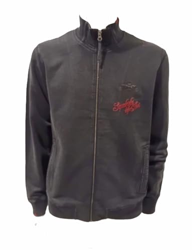 Aeronautica Militare Full-Zip FE1873 Herren Washed Sweatshirt Pullover Strickjacke, Schwarz , XXL von Aeronautica Militare