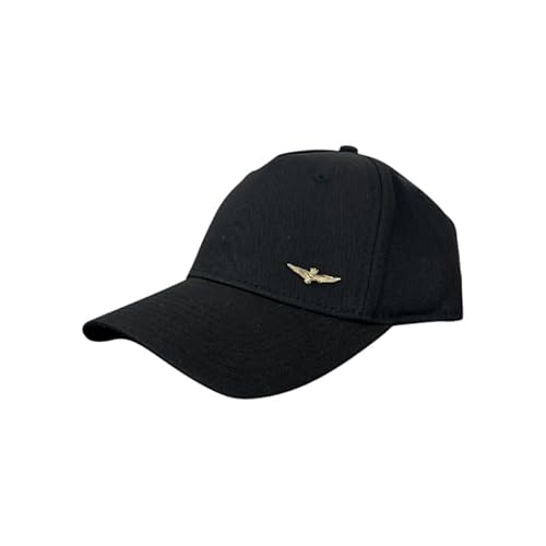 Aeronautica Militare HA1122 Basischer Herrenhut mit Adler aus Metall, Schwarz , One size von Aeronautica Militare