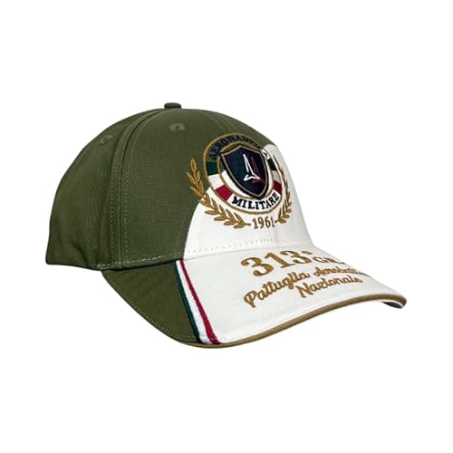 Aeronautica Militare HA1210 Herrenhut Color Block bestickt, Weiß Militärgrün, One size von Aeronautica Militare